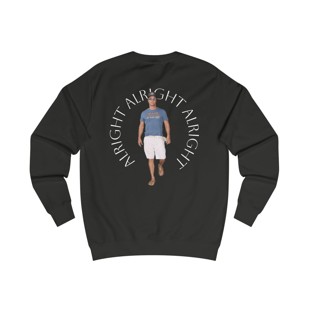 Crewneck Sweatshirt — "Alright" Circle Photo Graphic Pullover